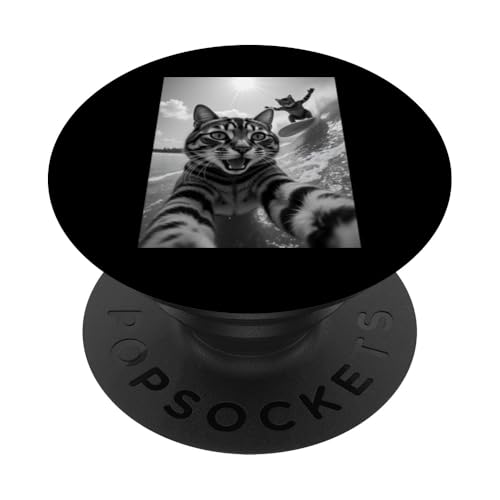 Surfer Katze Selfie Surfen Surfer Junge Surfer Mädchen PopSockets Klebender PopGrip Surfer Katze Selfie Surfen Surfer Junge Surfer Mädchen PopSockets Klebender PopGrip von Animal Selfie Designs