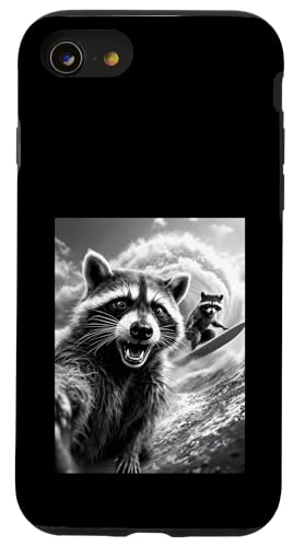 Surfer Waschbär Selfie Surfen Surfer Junge Surfer Mädchen Hülle für iPhone SE (2020) / 7 / 8 von Animal Selfie Designs