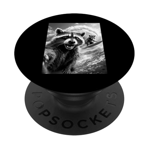 Surfer Waschbär Selfie Surfen Surfer Junge Surfer Mädchen PopSockets Klebender PopGrip von Animal Selfie Designs