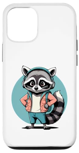 Cooler Waschbär im Vintage Cartoon Stil mit Kopfhörern Hülle für iPhone 12/12 Pro Cooler Waschbär im Vintage Cartoon Stil mit Kopfhörern Hülle für iPhone 12/12 Pro von Animals of the World - Raccoon