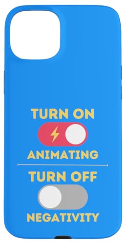 Animierendes Design, Aktivierung einschalten, Negativität ausschalten Hülle für iPhone 15 Plus von Animating Stuff