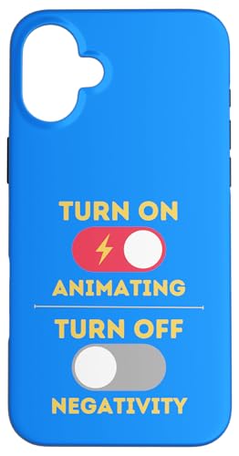 Animierendes Design, Aktivierung einschalten, Negativität ausschalten Hülle für iPhone 16 Plus von Animating Stuff