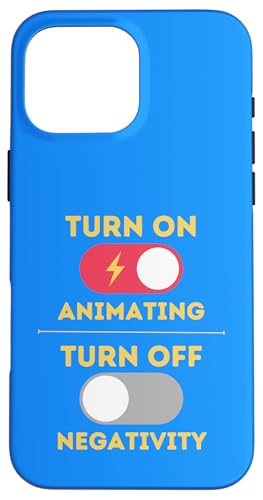 Animierendes Design, Aktivierung einschalten, Negativität ausschalten Hülle für iPhone 16 Pro Max von Animating Stuff