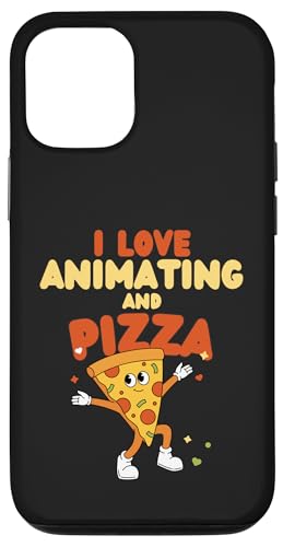 Animierendes Design, I Love Animating And Pizza Hülle für iPhone 12/12 Pro von Animating Stuff