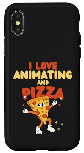 Animierendes Design, I Love Animating And Pizza Hülle für iPhone X/XS von Animating Stuff