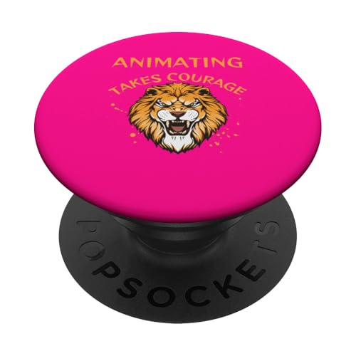 Animierendes Design, animieren nimmt Mut, Löwe PopSockets Klebender PopGrip Animierendes Design, animieren nimmt Mut, Löwe PopSockets Klebender PopGrip von Animating Stuff
