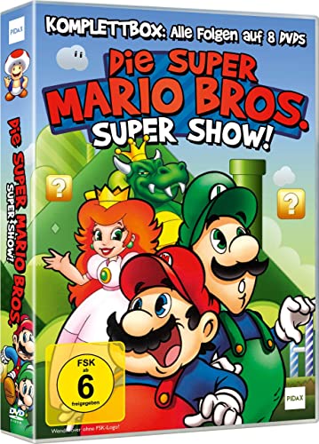 Die Super Mario Bros. Super Show! Serie - Komplettbox mit allen 52 Folgen der Animationsserie zum Videospiel - Erstmals zum Kino-Film in Sammler-Box - Mit Mario, Luigi, Bowser und Peach [8 DVDs] von Animation Movies (Pidax Animation)