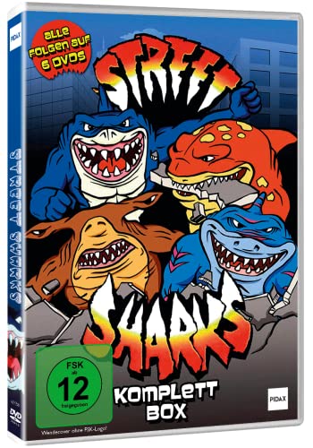 Street Sharks Komplettbox - Tauche ein in ein actionreiches Abenteuer mit den coolsten Haien der 90er Jahre - Action Zeichentrick-Serie - Pidax Animation [6 DVDs] von Animation Movies (Pidax Animation)