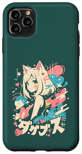 Anime Waifu Süßes Anime-Manga-Katzenmädchen, süßes Retro-Design, Japan Hülle für iPhone 11 Pro Max von Anime Waifu Cute Anime manga Cat Girl Sweet Retro