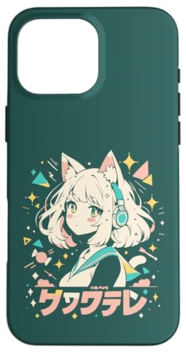 Anime Waifu Süßes Anime-Manga-Katzenmädchen, süßes Retro-Design, Japan Hülle für iPhone 16 Pro Max Anime Waifu Süßes Anime-Manga-Katzenmädchen, süßes Retro-Design, Japan Hülle für iPhone 16 Pro Max von Anime Waifu Cute Anime manga Cat Girl Sweet Retro