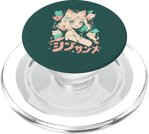 Anime Waifu Süßes Anime-Manga-Katzenmädchen, süßes Retro-Design, Japan PopSockets PopGrip für MagSafe Anime Waifu Süßes Anime-Manga-Katzenmädchen, süßes Retro-Design, Japan PopSockets PopGrip für MagSafe von Anime Waifu Cute Anime manga Cat Girl Sweet Retro