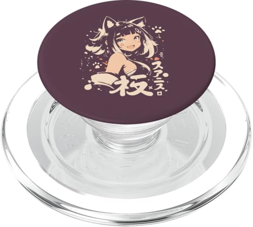 Anime Waifu Süßes Anime-Manga-Katzenmädchen, süßes Retro-Design, Japan PopSockets PopGrip für MagSafe Anime Waifu Süßes Anime-Manga-Katzenmädchen, süßes Retro-Design, Japan PopSockets PopGrip für MagSafe von Anime Waifu Cute Anime manga Cat Girl Sweet Retro