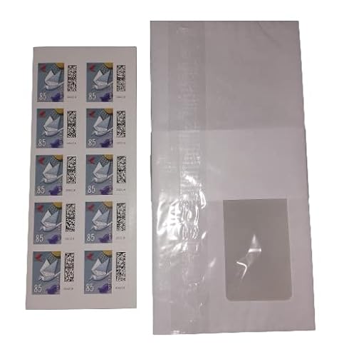 10 Stück 0,85 EUR 85 Cent selbstklebende Briefmarken + 25 Briefumschlägen DIN lang selbstklebend mit Fenster/Direkt von der Postagentur von Aniol-Toner