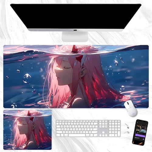 Darling in The Franxxx Mauspad Zero Two Mauspad Anime Gaming Mousepad Große Tastatur Pad Computer Laptop Büro Student Mousepad für Jungen Mädchen von Anjinguang