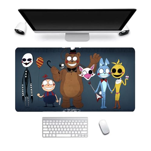 FNAF Mauspad Sicherheitslücke Gaming Mauspad Anime gedruckt Büro Computer Zubehör Wasserdicht rutschfest Gummi Tastatur Laptop Erweiterte Mausmatte Groß (80 * 30cm) von Anjinguang