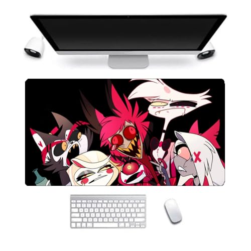 Hazbin Hotel-Mauspad, Alastor/Angel Dust Anime-Mauspad, 800 x 300 mm, großes Gaming-Mauspad, Schreibtisch-Tastaturmatte für Computer, Laptop, Büro, Studenten, wasserabweisendes Mauspad von Anjinguang