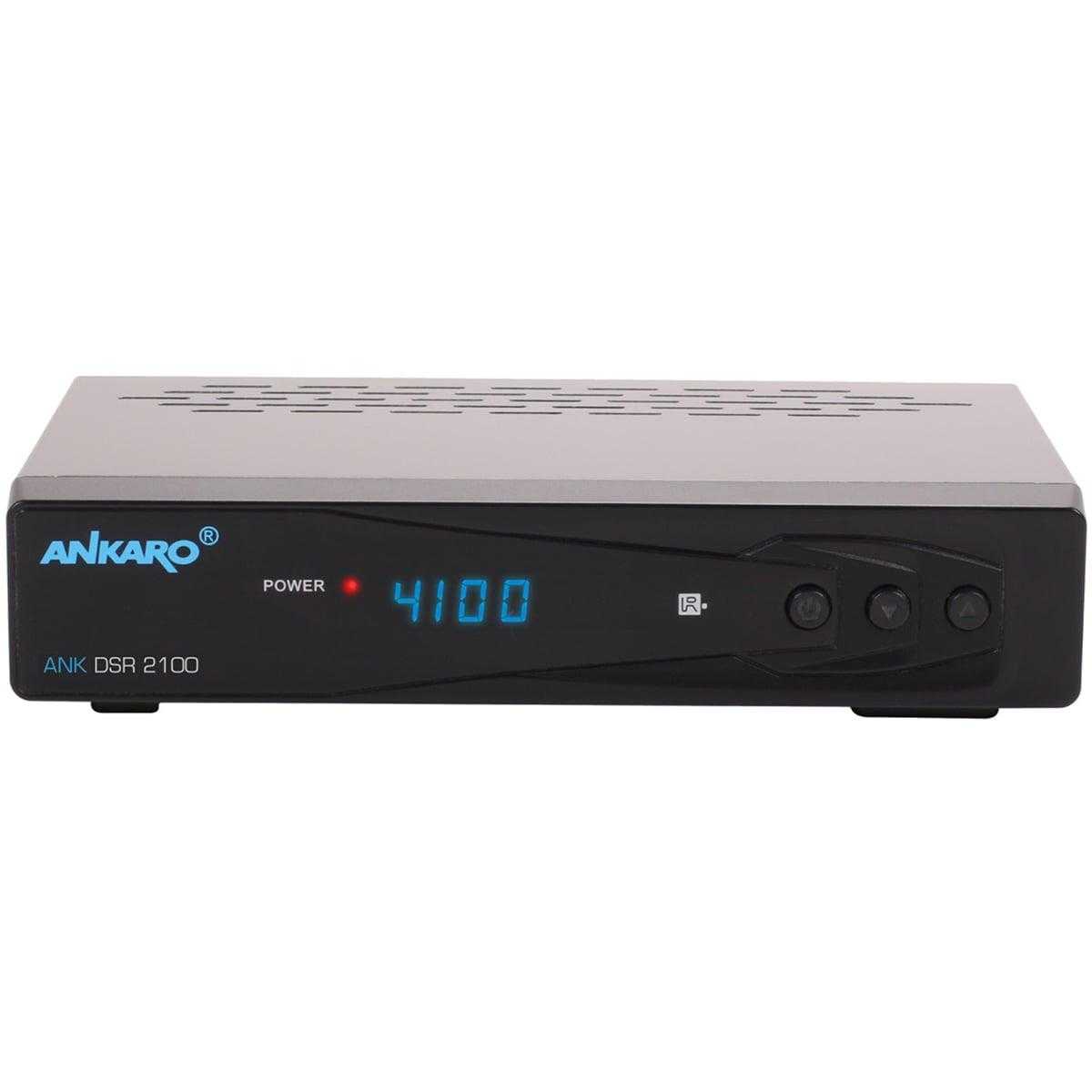 Ankaro ANK DSR 2100 Digitaler 1080p Full HD USB HDMI Scart DVB-S2 Satelliten Receiver Schwarz von Ankaro