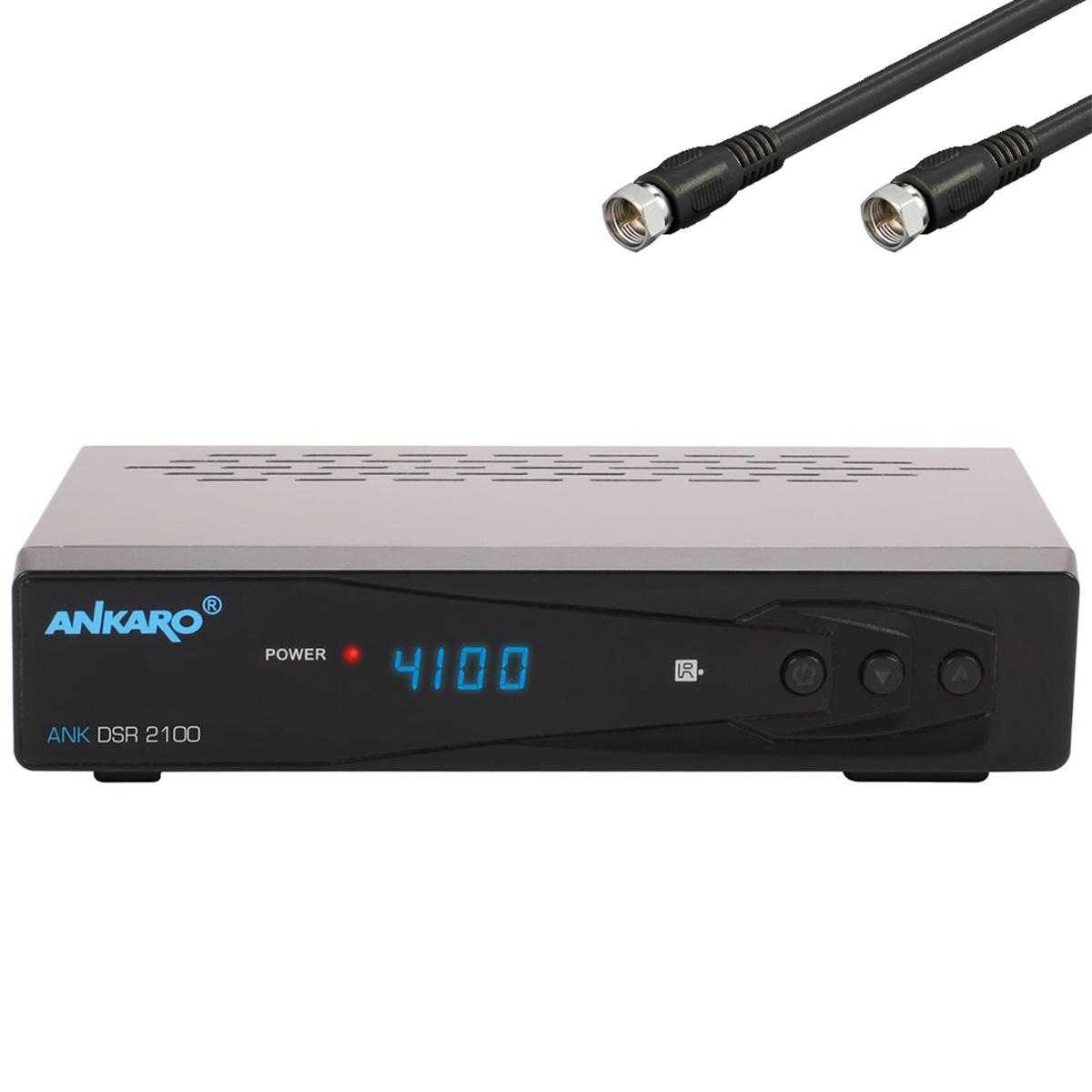 Ankaro ANK DSR 2100 Digitaler Full HD Sat-Receiver (inkl. Sat-Kabel PVR USB HDMI Scart schwarz) von Ankaro