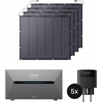 Anker SOLIX FS20 - Flexibles Solarpanel (4x 225W) + Solarbank E1600 2 Pro und Smart Plug - 5er-Set von Anker SOLIX