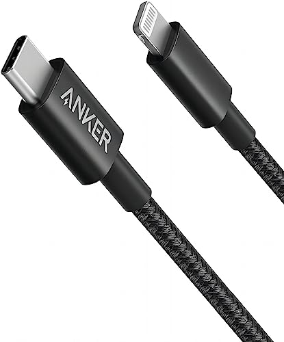 ANKER 331 USB-C auf Lightning Kabel, New Nylon - Ladekabel (100cm), Geeignet für iPhone 13 13 Pro 12 Pro Max 12 11 X XS XR 8 Plus, AirPods Pro, Unterstützt Power Delivery (Schwarz) von Anker