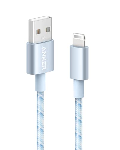 Anker 1 m Lightning Kabel, 331 Kabel, Premium Nylon USB-A auf Lightning Kabel, MFi zertifiziert für iPhone Ladegeräte, iPhone SE/Xs/XS Max/XR/X/8 Plus/7/6 Plus, iPad Pro Air 2 und mehr (Winter B) Lue von Anker
