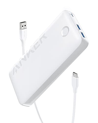 Anker 335 Powerbank (PowerCore 20K), 20W externer Akku mit USB-C Ladeleistung, Kompatibel mit iPhone 13/12 Series, Samsung, iPad Pro, AirPods, Apple Watch und mehr (Weiß) von Anker