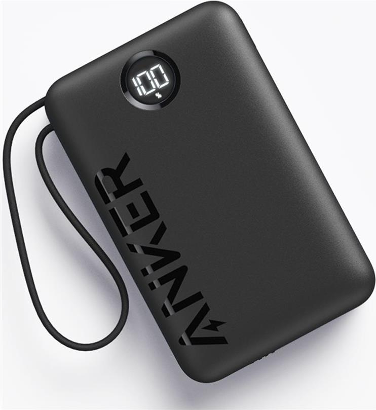 Anker 335 - Powerbank - 20000 mAh - 74 Wh - 22.5 Watt - 3 A - 3 Ausgabeanschlussstellen (USB, 2 x USB-C) - Schwarz (A1647G11) von Anker