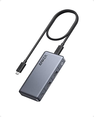 Anker 343 USB C Hub (7-in-1) mit 100W Power Delivery, Dual 4K HDMI Anschlüssen, 1x USB-C Upstream Port, 3X 5 Gbps USB-A und USB-C Data Ports für Dell Laptop, ThinkPad und weitere von Anker