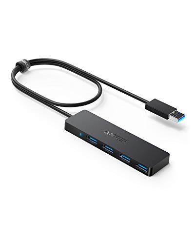 Anker 4-Port USB 3.0 Hub, Dünner Datenhub mit 60cm Verlängerungskabel (Keine Ladeleistung), Geeignet für MacBook, Mac Pro, Mac Mini, iMac, Surface Pro, XPS, PC, Flash Drive, Mobile HDD von Anker