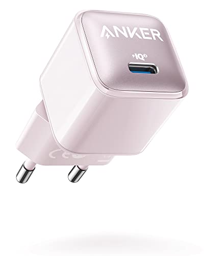 Anker 511 Charger (Nano Pro) 20W PIQ 3.0 Ladegerät, USB-C Netzteil, kompatibel mit iPhone 15/14/13/12 Serie, iPad/iPad Mini, Pixel, Puderrosa (Kabel Nicht inklusive) von Anker
