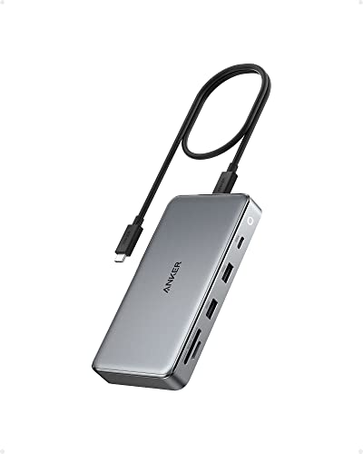 Anker 563 USB-C Hub 10-in-1 (Dual 4K HDMI, für MacBook) Dockingstation Zwei Monitore, mit max 100W PD-in, 5Gbit/s USB Datenanschlüssen für M1/ M2 MacBook Pro, MacBook Air, Dell XPS, Thinkpad und mehr von Anker