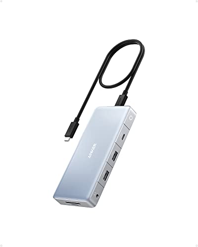 Anker 575 USB-C Hub 12-in-1（Dual HDMI, DP Dockingstation für Triple Display, 10 GBit/s USB C and USB A Anschluss, 4K HDMI und DisplayPort, Max 100W PD-in, Ethernet, für Dell, Thinkpad Laptop von Anker