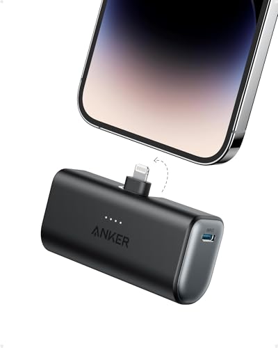 Anker 621 Powerbank mit integriertem Lightning-Stecker, 5.000 mAh MFi-zertifizierter 12W externer Handyakku, kompatibel mit iPhone 14/14 Pro / 14 Plus / 14 Pro Max, iPhone 13- und 12-Serie von Anker