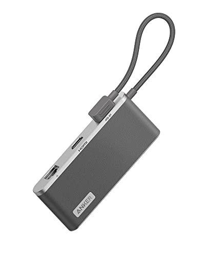 Anker 655 USB-C Hub (8-in-1), 2 USB-A 10Gbps Datenports, 100W Power Delivery, 4K HDMI, 1 Gbps Ethernet, microSD und SD Speicherkartensteckplatz, 3.5mm AUX, Geeignet für MacBook und Mehr(in Kohlengrau) von Anker