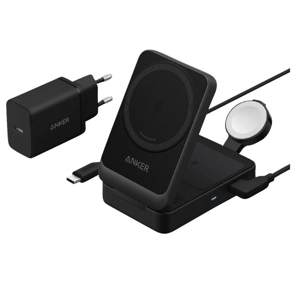 Anker Anker MagGo 15W - Faltbares 3-in-1 Ladegerät Wireless Charger (3-in-1, Faltbares 3-in-1 Ladegerät für kabelloses Laden, Kompakt und faltbar) von Anker