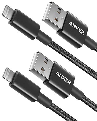 Anker Ladekabel, Premium Doppelt Geflochtenes 180 cm Nylon Lightning Kabel, MFi-zertifiziert, für iPhone X / 8 / 8 Plus / 7 / 7 Plus / 6 / 6 Plus / 5s, iPad Pro Air 2 und viele mehr (2er Pack) von Anker