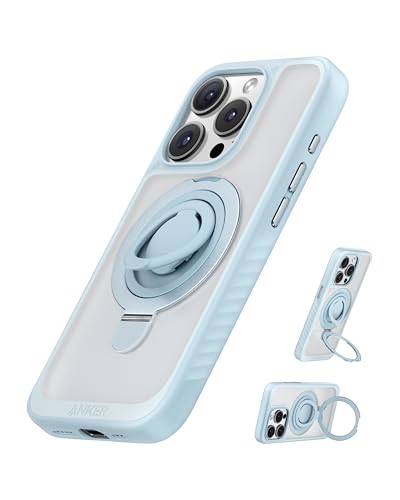 Anker MagGo Magnetische Hülle, Weiche 360° Silikonring Halterung für iPhone 15 Pro, Dünn und strapazierfähig, Kompatibel mit MagSafe, Schutzhülle, 2-in-1 stoßfestes Design, Nur für iPhone 15 Pro von Anker