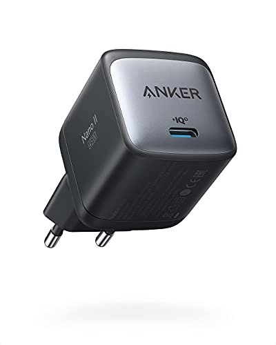 Anker Nano II 45W USB-C Ladegerät Netzteil Schnellladeleistung, GaN II Tech, Kompatibel mit MacBook Pro 13″, Galaxy S22/S22+/S21, Note 20/10, iPhone 15/Pro, Steam Deck, iPad Pro, Pixel, Schwarz von Anker