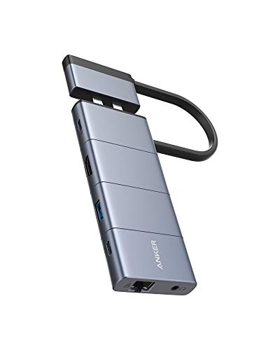 Anker PowerExpand 9-in-2 Hub Adapter für MacBook mit 85W Power Delivery, 4K@30Hz HDMI, Multifunktion USB-C, 2 USB-A 3.0 Ports, 1 Gbps Ethernet, 3.5mm Audio, SD und microSD Speicherkartenleser von Anker