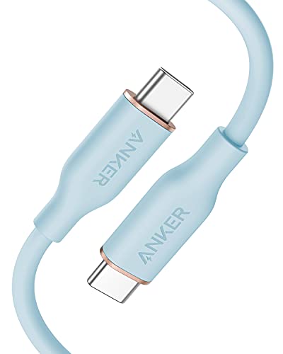 Anker PowerLine III Flow, USB-C auf USB-C Ladekabel 100W 90cm, Typ-C Kabel, Kompatibel mit MacBook Pro 2020, iPad Pro, iPad Air, Galaxy S20, Pixel, Switch, LG (in Babyblau) von Anker