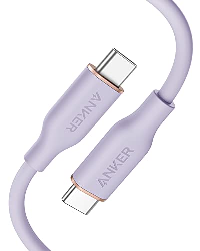 Anker PowerLine III Flow, USB-C auf USB-C Ladekabel 100W 90cm, Typ-C Kabel, Kompatibel mit MacBook Pro 2020, iPad Pro, iPad Air, Galaxy S20, Pixel, Switch, LG (in Mauve) von Anker