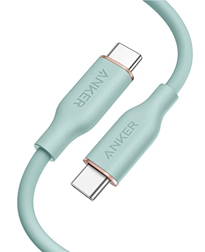 Anker PowerLine III Flow, USB-C auf USB-C Ladekabel 100W 90cm, Typ-C Kabel, Kompatibel mit iPad Mini 6. Gen,MacBook Pro 2020, iPad Pro 2020, iPad Air, Galaxy S20, Pixel, Switch, LG(in Mintgrün) von Anker