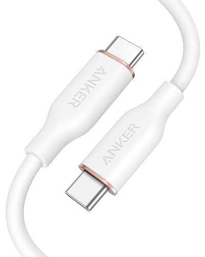 Anker PowerLine III Flow, USB C auf USB C Kabel 100W, Typ-C Kabel 90cm, Kompatibel mit iPhone 16/15 Serie, MacBook Pro/Air, iPad Pro/Air, Galaxy S24, Pixel, Switch, LG (in Schneeweiß) von Anker