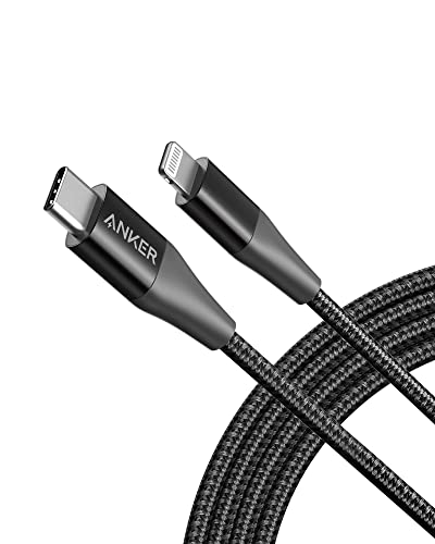 Anker Powerline+ II USB C auf Lightning Kabel, 180cm lang, Nylon-umflochtenes Ladekabel für iPhone 13/13 Pro/12 Pro Max/12/11/X/XS/XR/8 Plus, unterstützt Power Delivery(für Typ-C Ladegeräte) Schwarz von Anker