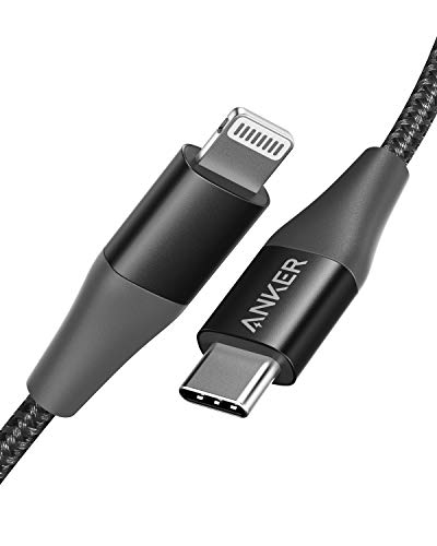 Anker Powerline+ II USB C auf Lightning Kabel, 90cm lang, Nylon-umflochtenes Ladekabel für iPhone 13/13 Pro/12 Pro Max/12/11/X/XS/XR/8 Plus, unterstützt Power Delivery, für Typ-C Ladegeräte (Schwarz) von Anker