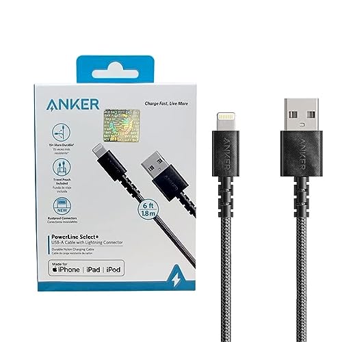 Anker Powerline II Lightning Kabel, [1,8 m] USB Lade-/Sync Lightning Kabel Kompatibel mit iPhone SE 11 11 Pro 11 Pro Max Xs MAX XR X 8 7 6S 6 5, iPad und mehr – 18 Monate Local War. ranty von Anker