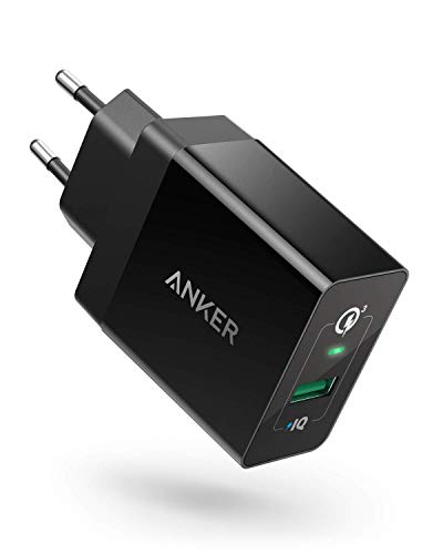 Anker Powerport+ 1 Quick Charge 3.0, 18W 3Amp USB Wandladegerät, Kompatibel mit Quick Charge 2.0, Galaxy S10e/S10/S9/S8/Plus, Note 9/8, LG V40/V30+, iPhone, iPad und mehr von Anker