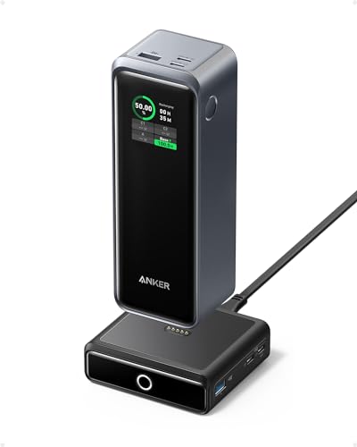Anker Prime Power Bank, 27,650 mAh (250 W) Power Bank with 100 W Charging Station, 3-Port PowerBank, with App, Compatible with MacBook Pro/Air, iPhone 15/14/13 Series, Samsung, Dell, AirPods, and von Anker