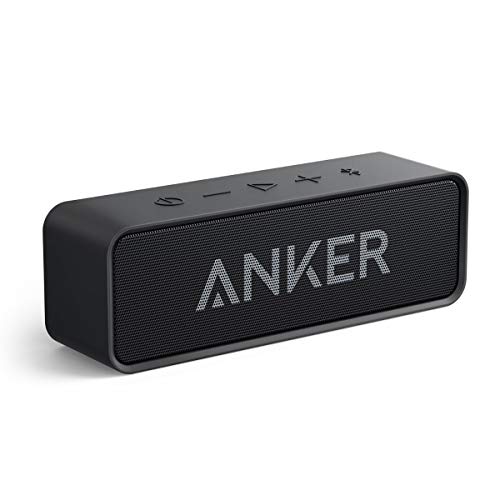 Anker SoundCore Kompakter Bluetooth Lautsprecher, 24 Stunden Wiedergabe, Intensiver Bass, Integriertes Mikrofon, kompatibel mit iPhone, iPad, Samsung, Nexus, HTC und mehr (in Schwarz) von Anker