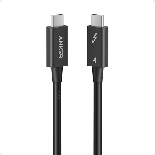 Anker Thunderbolt 4 Kabel, 8K/4K Display, 40 Gbit/s Datentransfer, 240W USB-C Ladekabel, kompatibel mit iPhone 16/15, USB-C MacBooks, iPad Pro, Hubs, Docks, Thunderbolt 4-zertifiziert von Anker